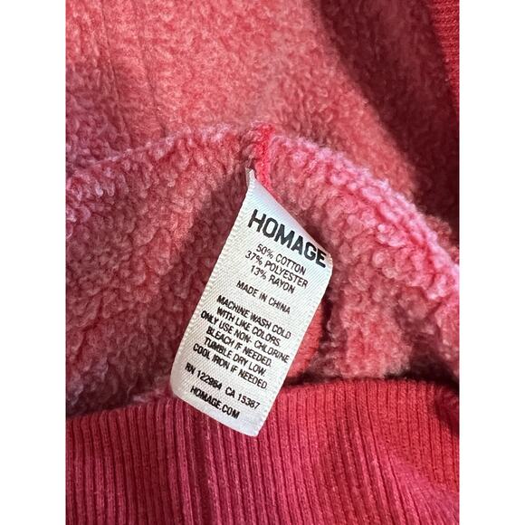 Homage Hoodie size Medium Red Long Sleeve Sweatshirt Long Sleeve - Picture 7 of 7